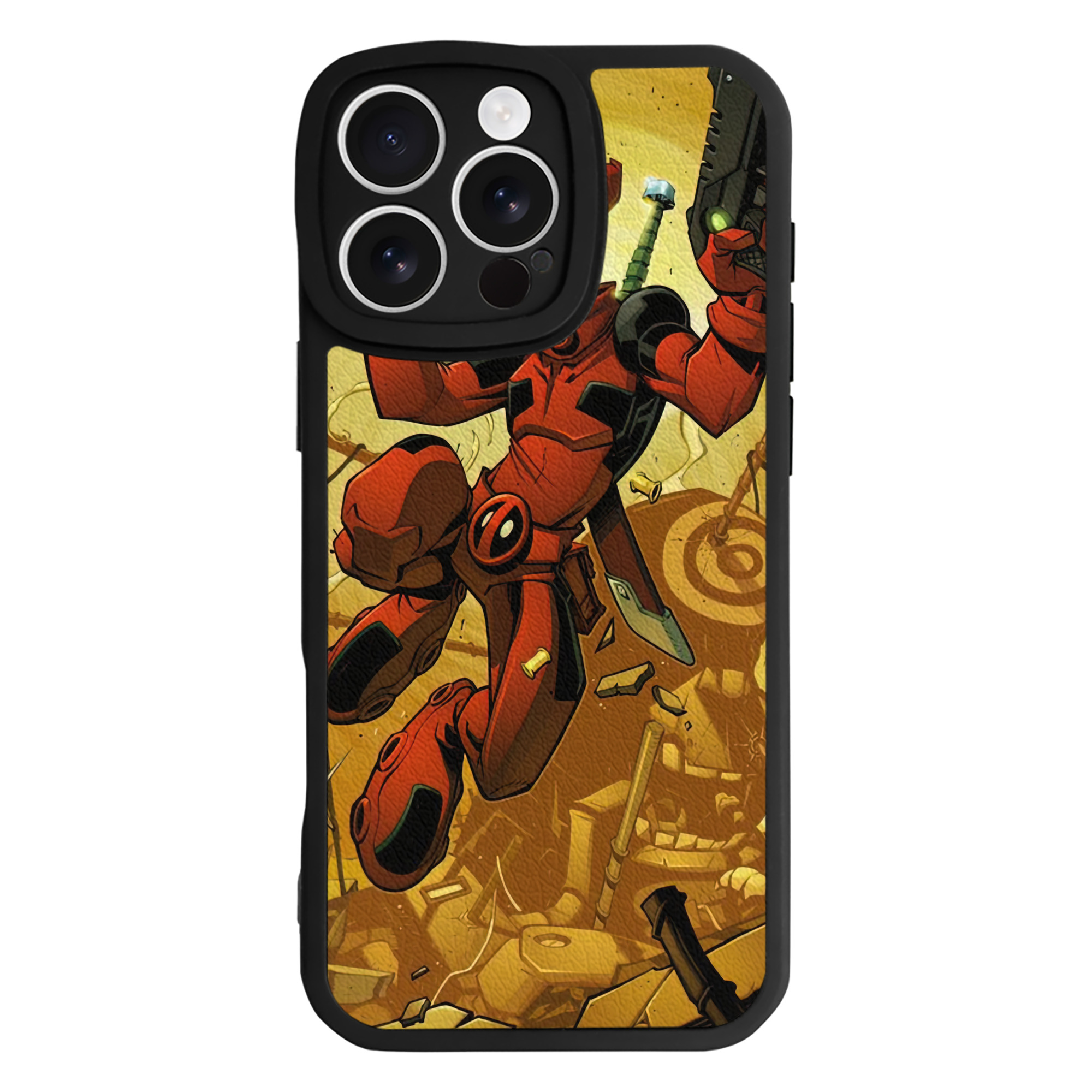 （画像用） Deadpool デッドプール 【iPhone 16シリーズ対応】シリコンスマホケース（レザー調） 材質：シリコン
